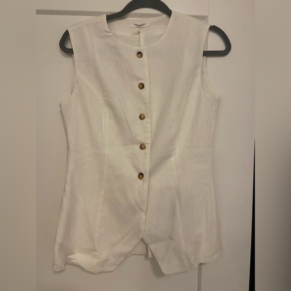 PEPPERMAYO WHITE LINEN VEST - Picture 1 of 3